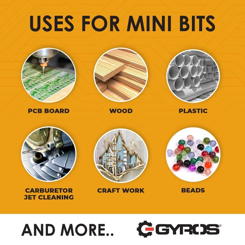 GYROS 12 PCS #53 Micro Drill Bit Set â€“ Small Drill Bits for Jewelry, Plastic, Resin, & Soft Metal â€“ Carbon Steel Wire Gauge Mini Twist Drill Bit Set for Pin Vise Hand Drill & Rotary Tool - Image 3